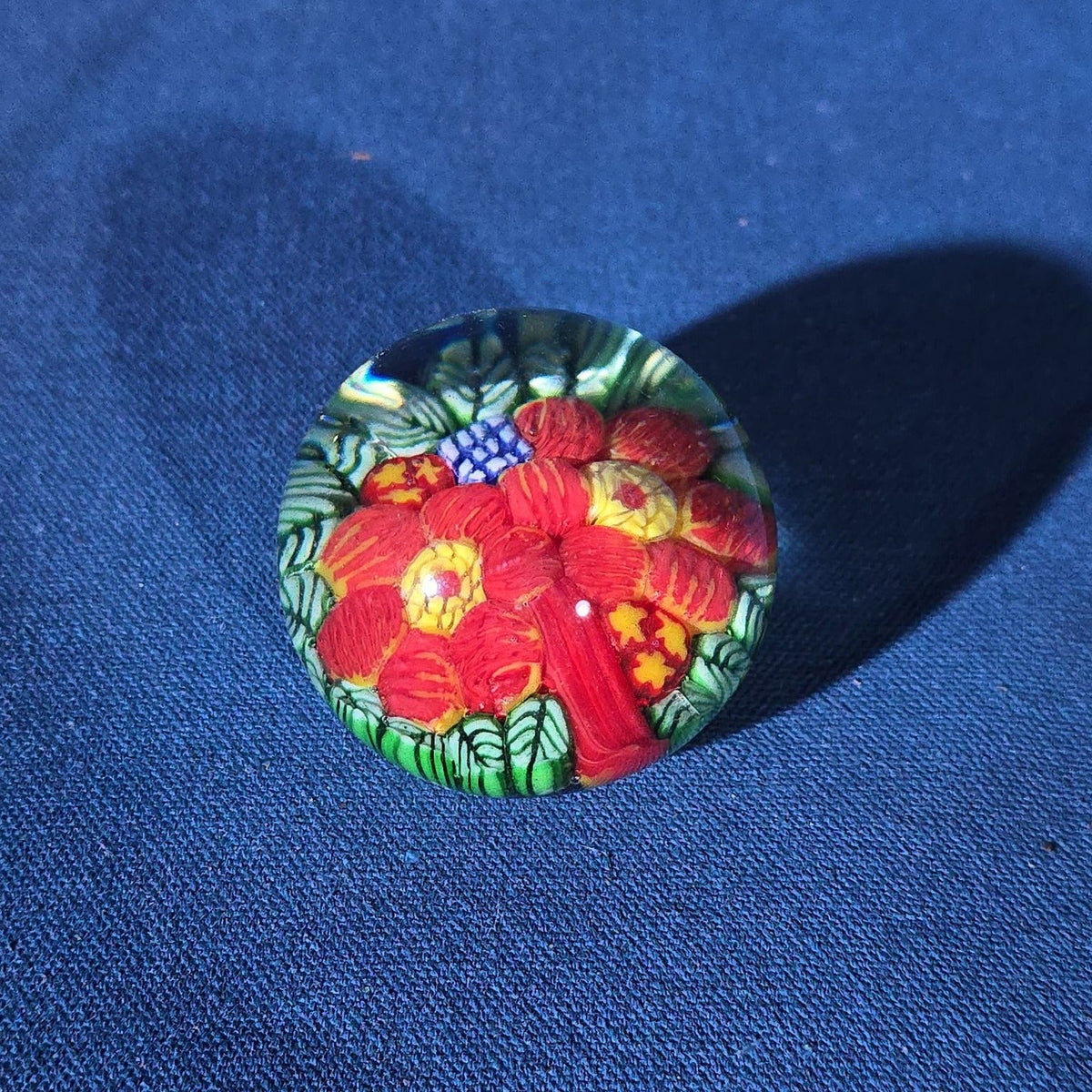Grouping of 18 Vintage Glass Paperweights including Millefiori, Floral, and Scramble Designs