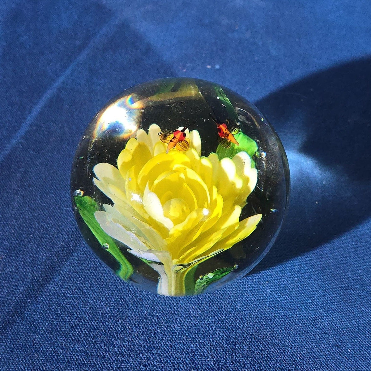 Grouping of 18 Vintage Glass Paperweights including Millefiori, Floral, and Scramble Designs