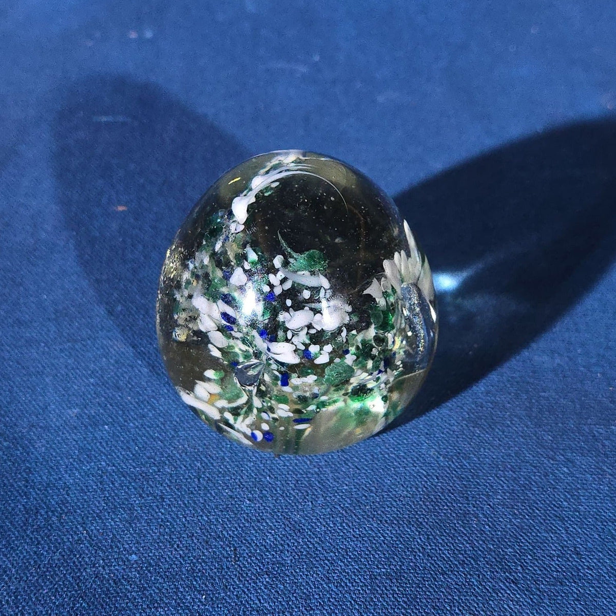 Grouping of 18 Vintage Glass Paperweights including Millefiori, Floral, and Scramble Designs