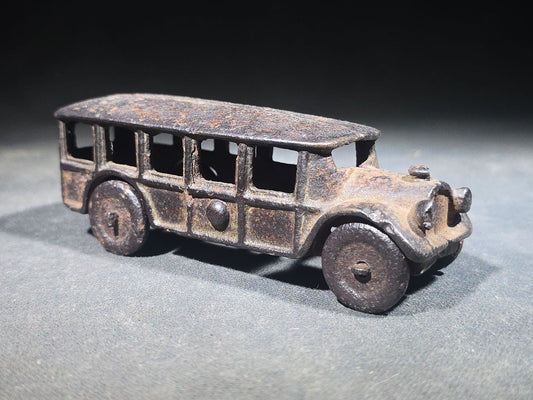 Antique Cast Iron Toy Bus with Disc Wheels