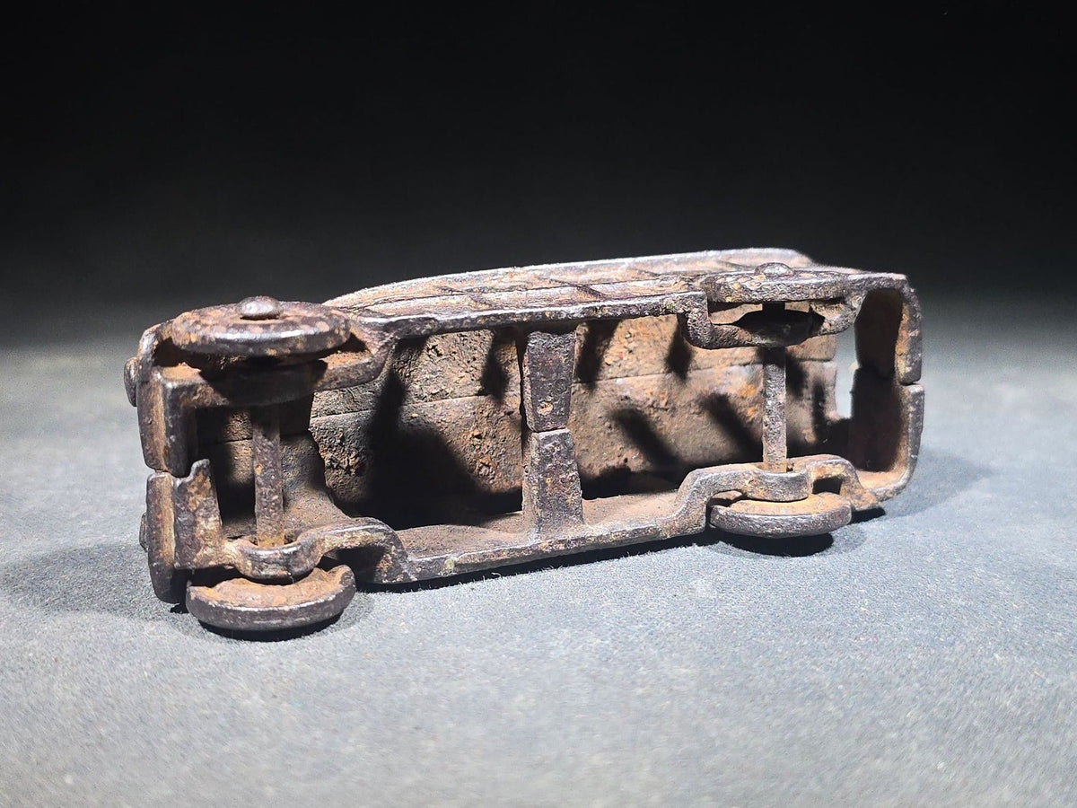Antique Cast Iron Toy Bus with Disc Wheels