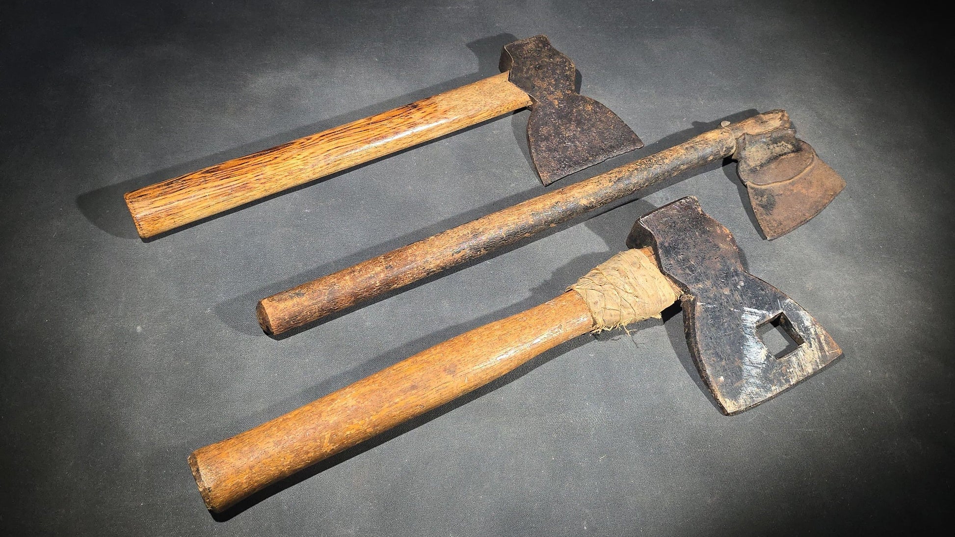 Trio of Antique Hatchets including One Marked Collins