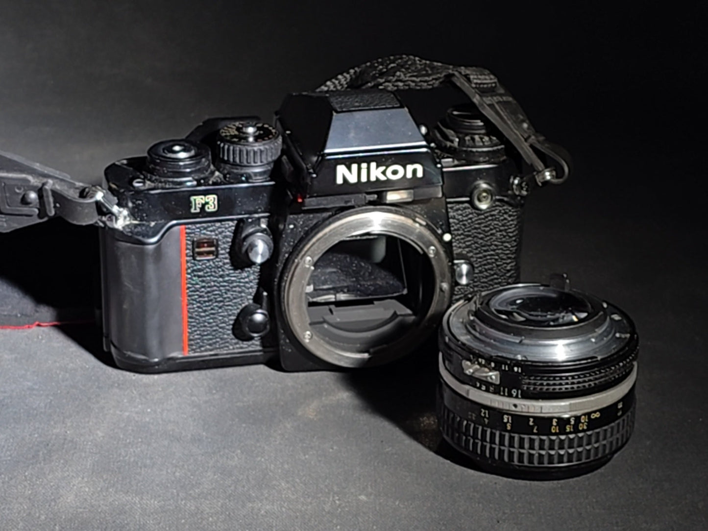 Vintage Nikon F3 35mm S.L.R. Film Camera Body with Nikon Nikkor 50mm f/1.4 Lens