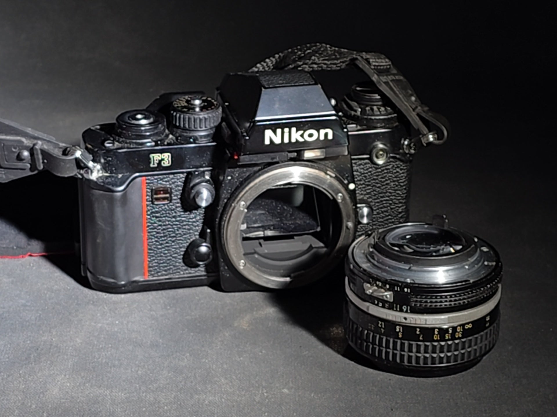Vintage Nikon F3 35mm S.L.R. Film Camera Body with Nikon Nikkor 50mm f/1.4 Lens