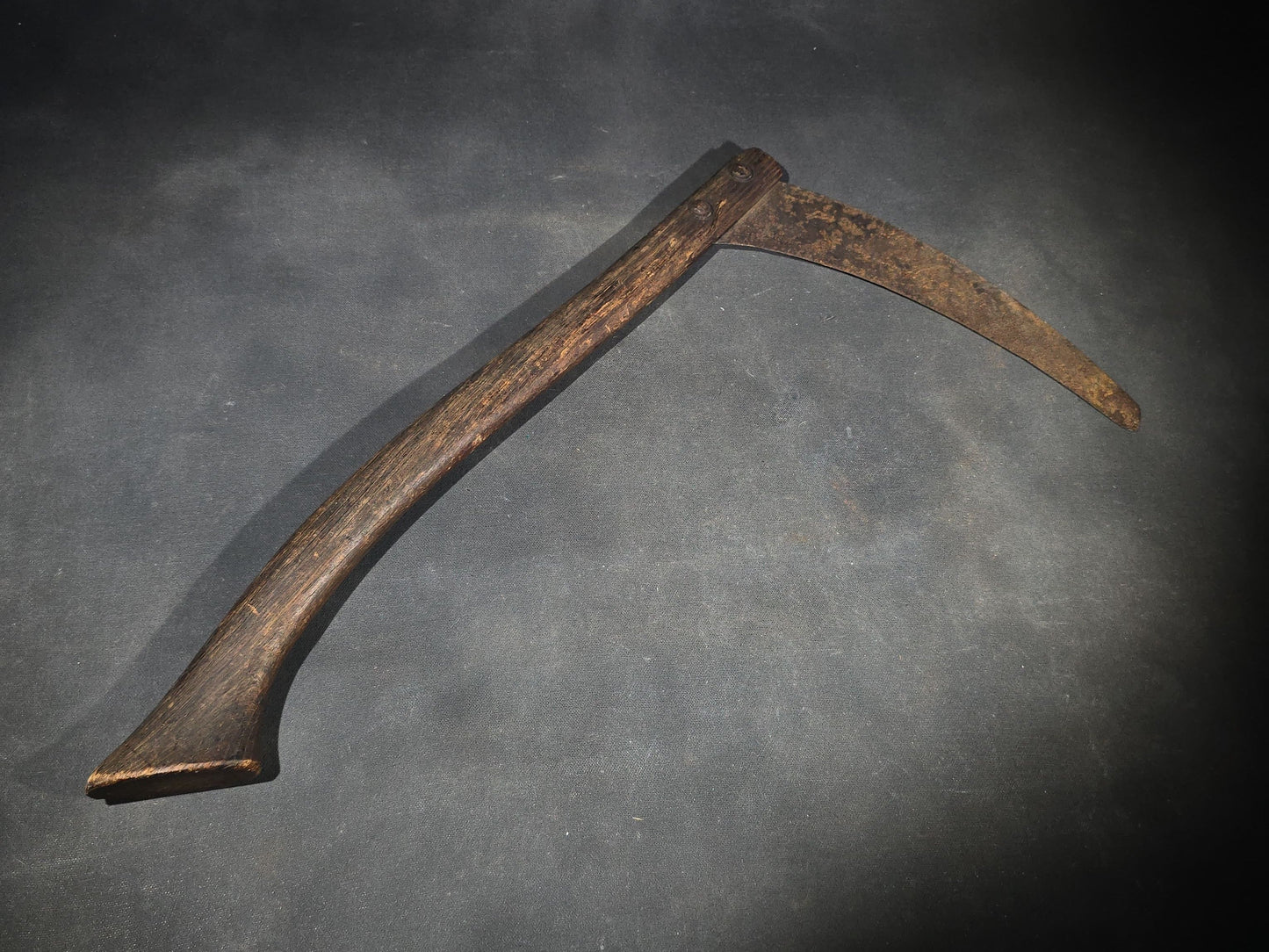 Antique Hand Sickle with Wood Handle
