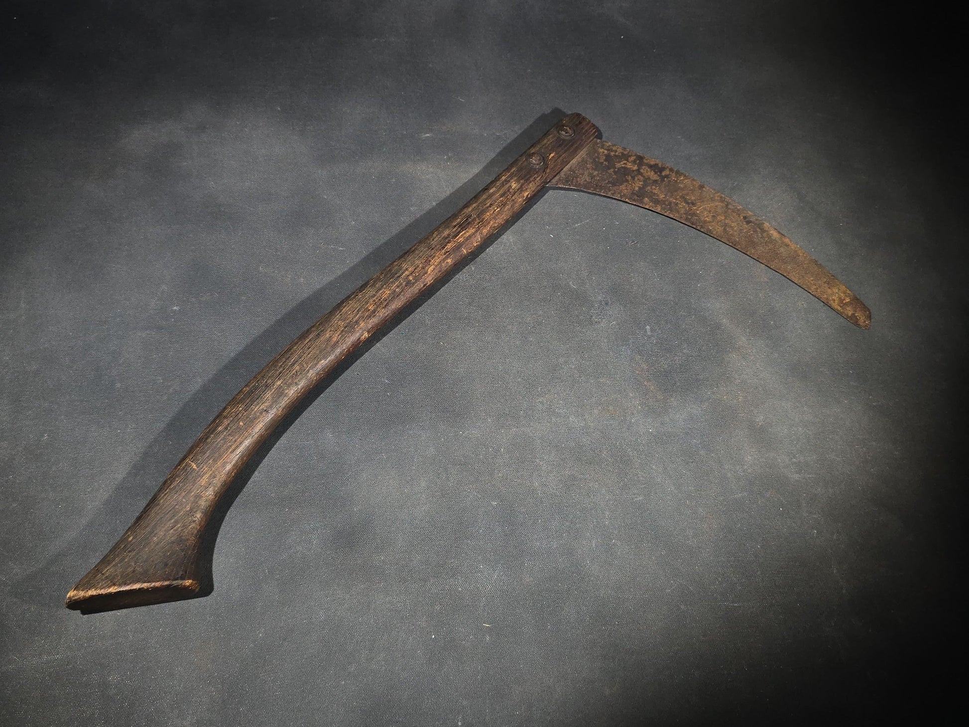 Antique Hand Sickle with Wood Handle