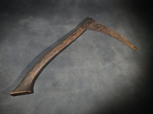Antique Hand Sickle with Wood Handle