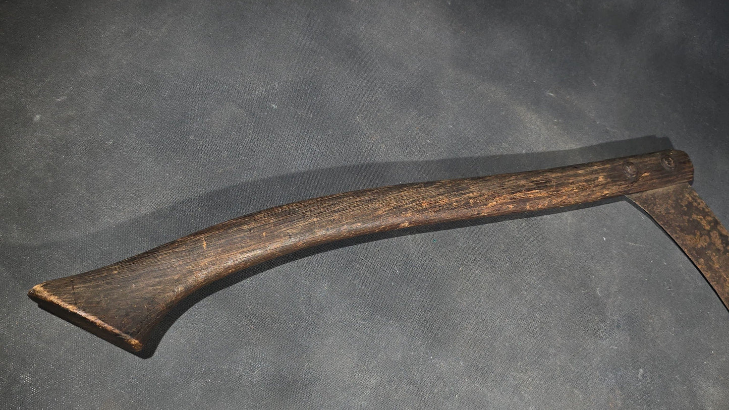 Antique Hand Sickle with Wood Handle