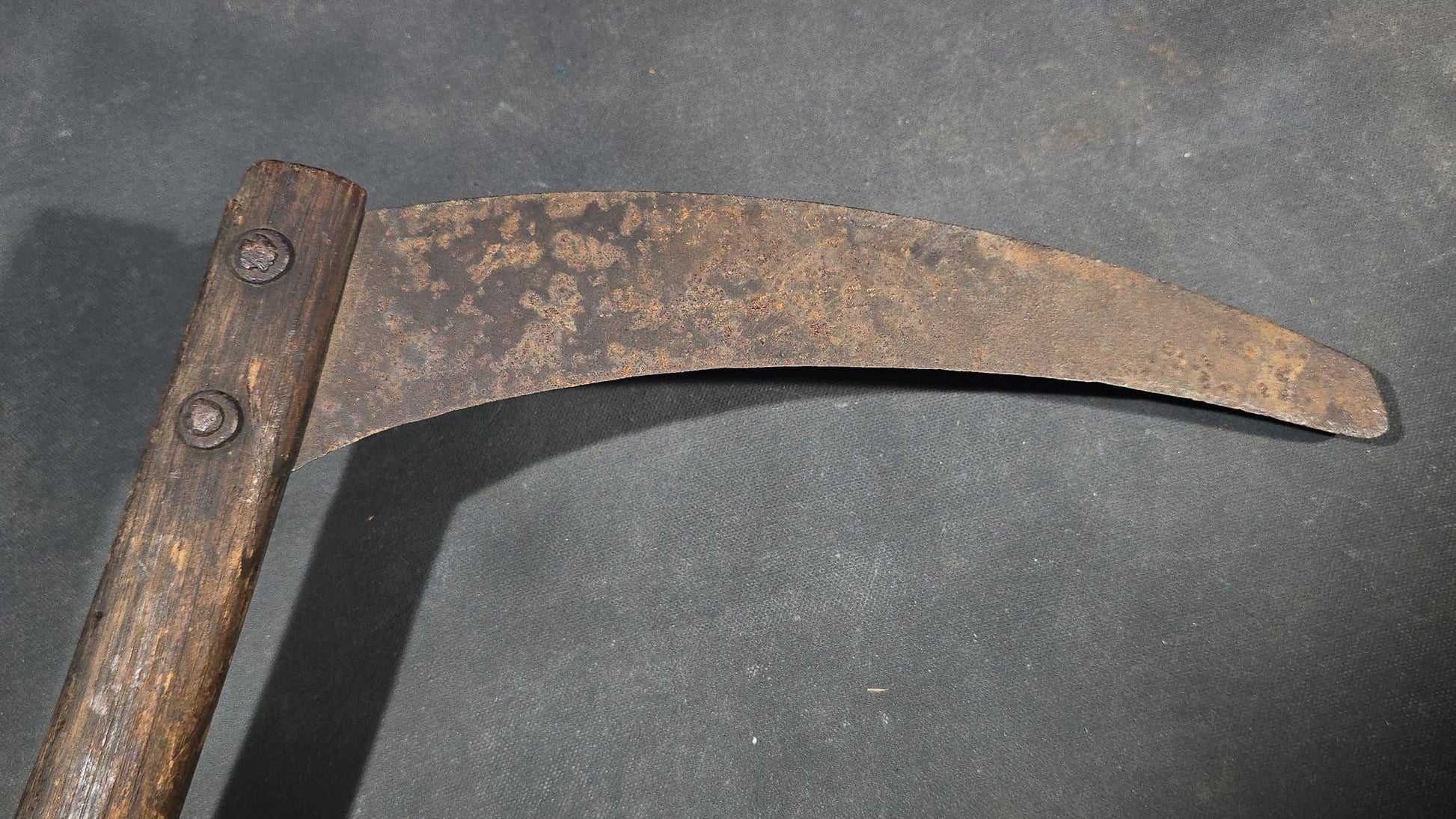 Antique Hand Sickle with Wood Handle