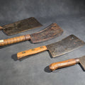 Lot 140 - Grouping of Four Antique and Vintage Wood-Handled Meat Cleavers Including Simco U.S.A.