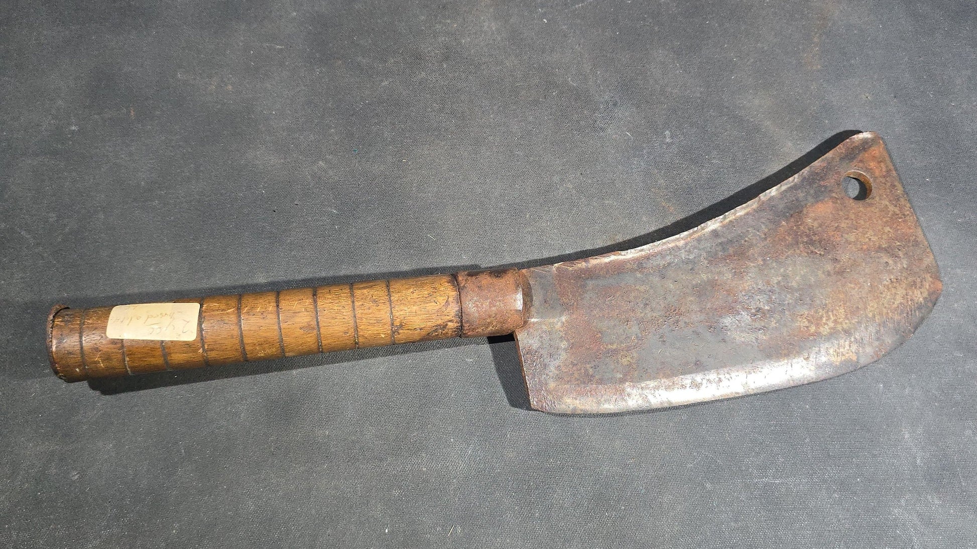 Grouping of Four Antique and Vintage Wood-Handled Meat Cleavers including Simco U.S.A.