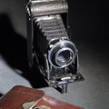 Lot 168 - Vintage Voigtlander Bessa Folding Camera with Vaskar 1:4.5/105 Lens, Compur-Rapid Shutter, and Leather Case