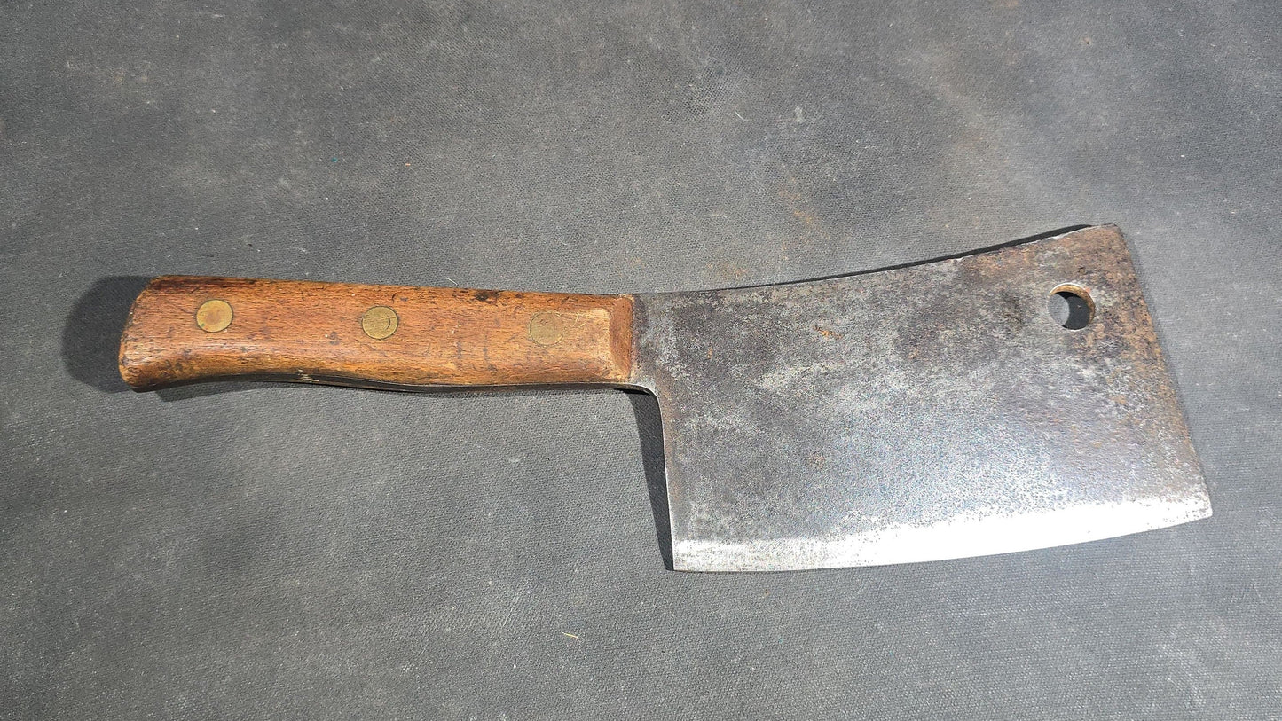 Grouping of Four Antique and Vintage Meat Cleavers including Foster Bros. Solid Steel No. 2190 and Magnetic Steel Warranted