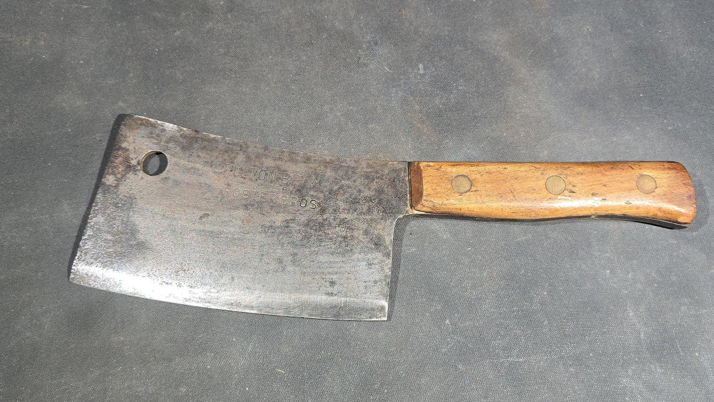 Grouping of Four Antique and Vintage Meat Cleavers including Foster Bros. Solid Steel No. 2190 and Magnetic Steel Warranted