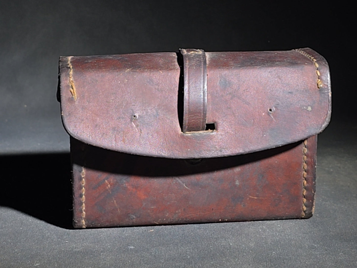 Vintage WWII U.S. Military Leather Ammunition Pouch, Stamped "Sears 1943"