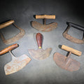 Lot 143 - Grouping of Six Antique Iron Food Choppers with Wood Handles Including One Stamped S. Jones