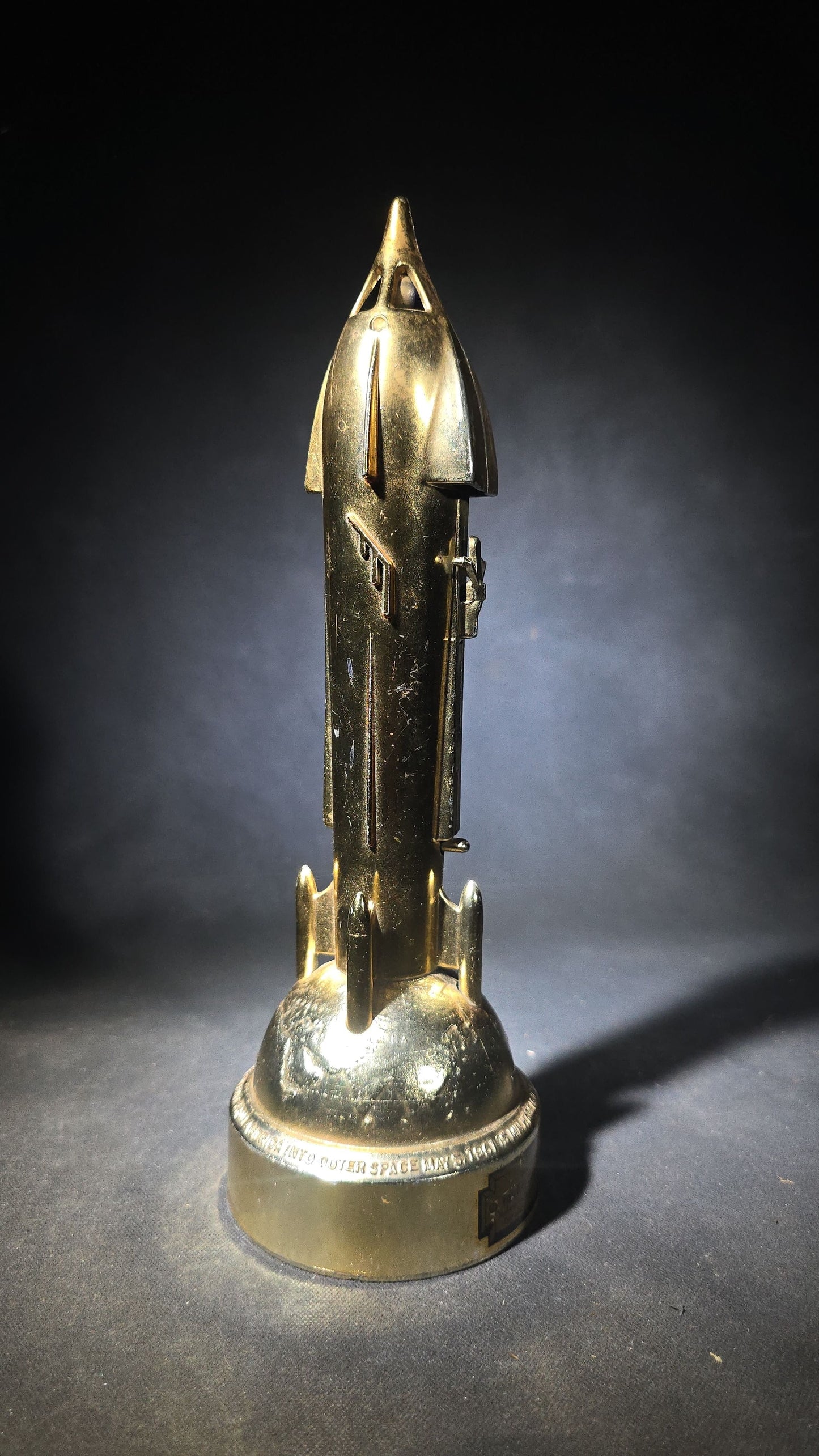 Vintage Metal Rocket Coin Bank Advertising Fairfax County National Bank, Falls Church, Virginia, Commemorating Alan B. Shepard Jr. First American in Space, 1961