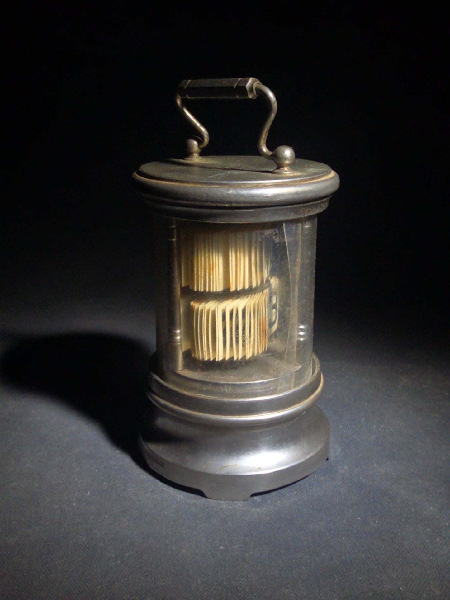 Antique Chronos Ever Ready Plato Flip Clock Marking, for Parts or Repair, Not Working, Missing Original Glass Cylinder Replaced with Plastic, Patented in All Countries