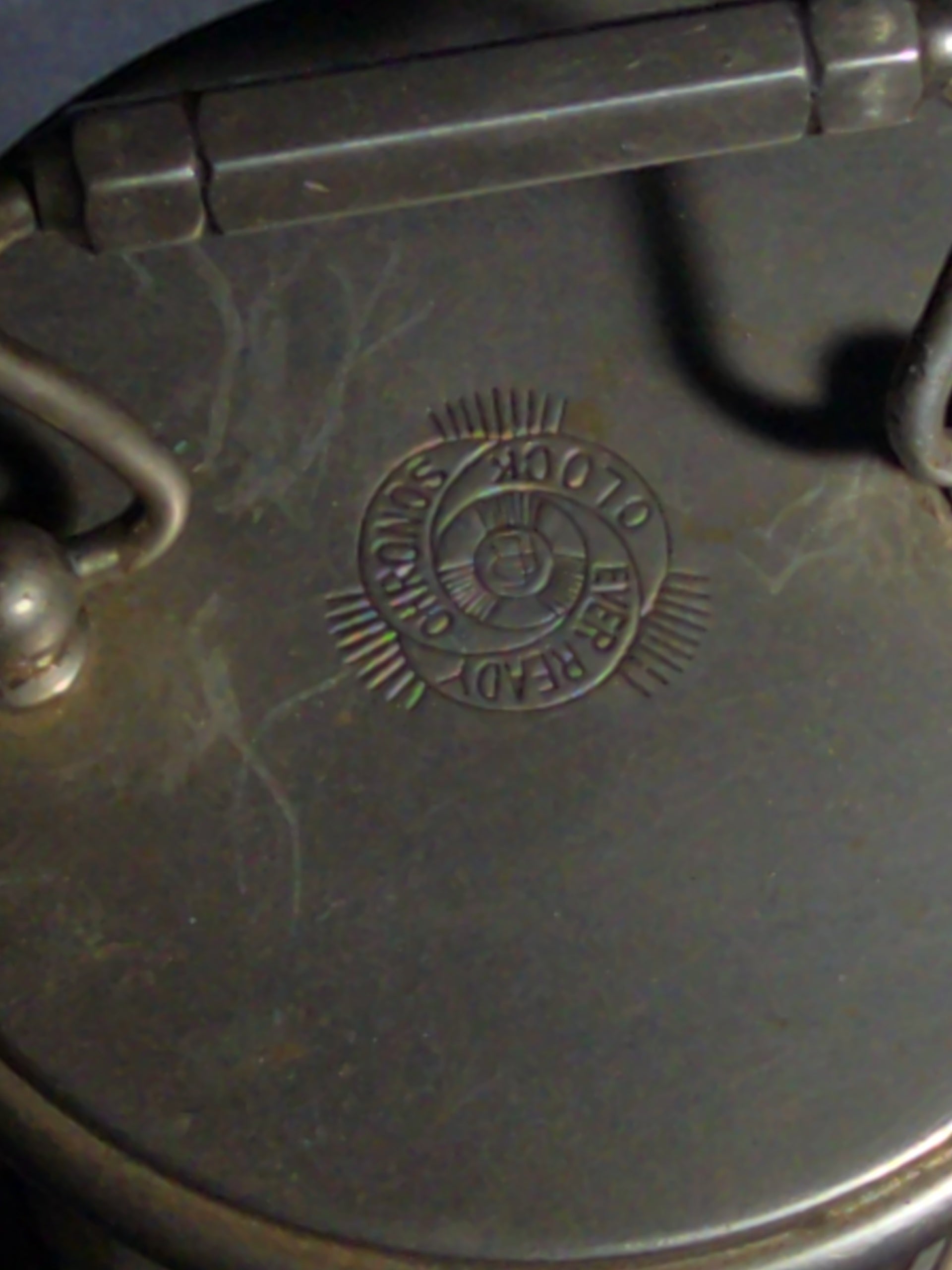 Antique Chronos Ever Ready Plato Flip Clock Marking, for Parts or Repair, Not Working, Missing Original Glass Cylinder Replaced with Plastic, Patented in All Countries