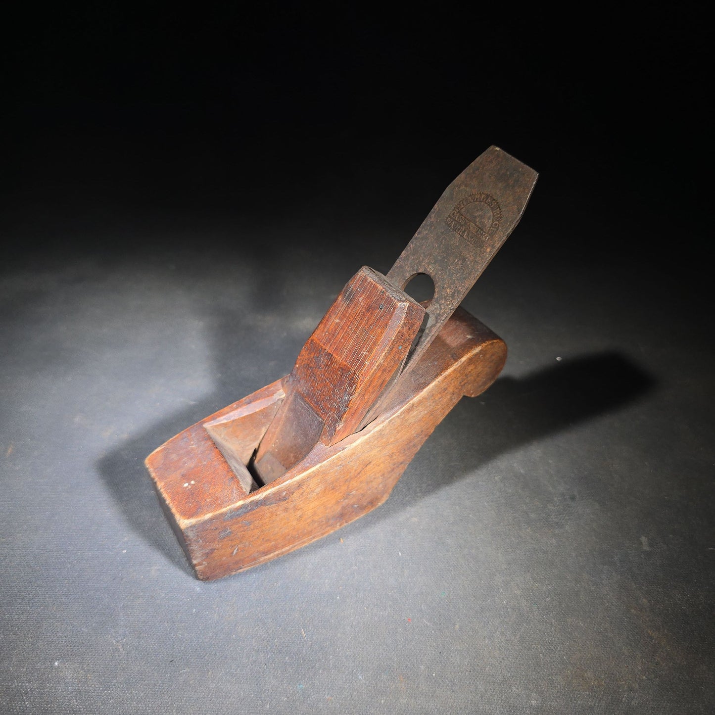 Pair of Antique Hand Planes including a Wooden Smoothing Plane with Charles Buck Cast Steel Blade and a Cast Iron Block Plane with Wooden Knob