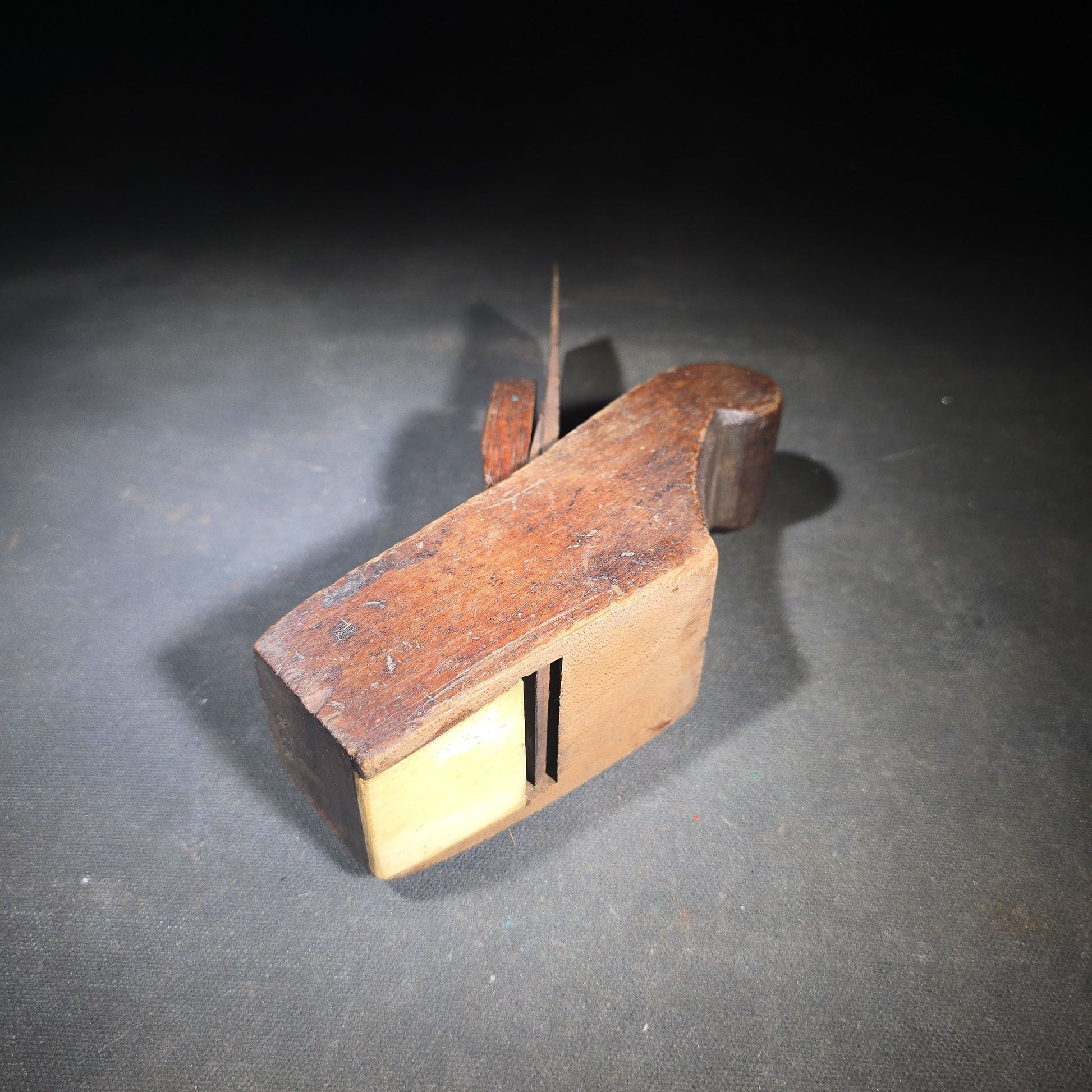Pair of Antique Hand Planes including a Wooden Smoothing Plane with Charles Buck Cast Steel Blade and a Cast Iron Block Plane with Wooden Knob