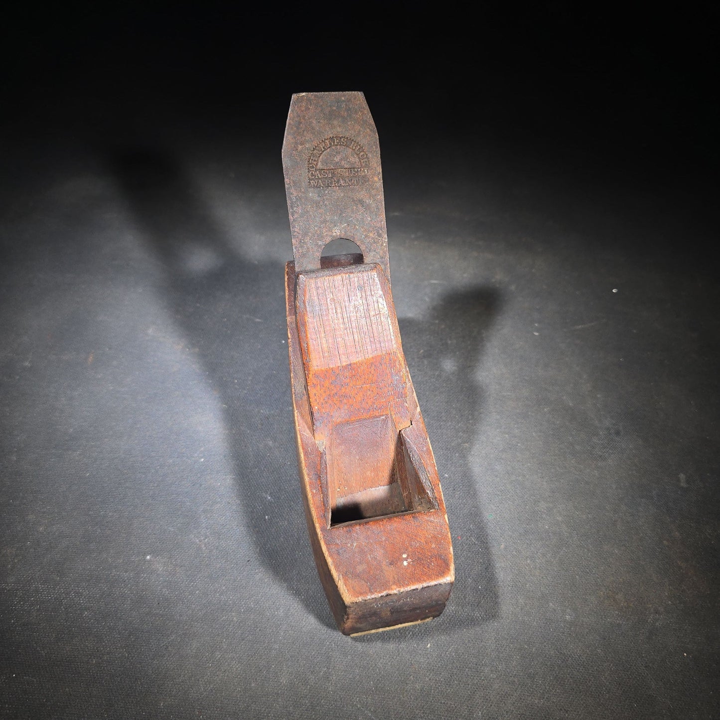 Pair of Antique Hand Planes including a Wooden Smoothing Plane with Charles Buck Cast Steel Blade and a Cast Iron Block Plane with Wooden Knob