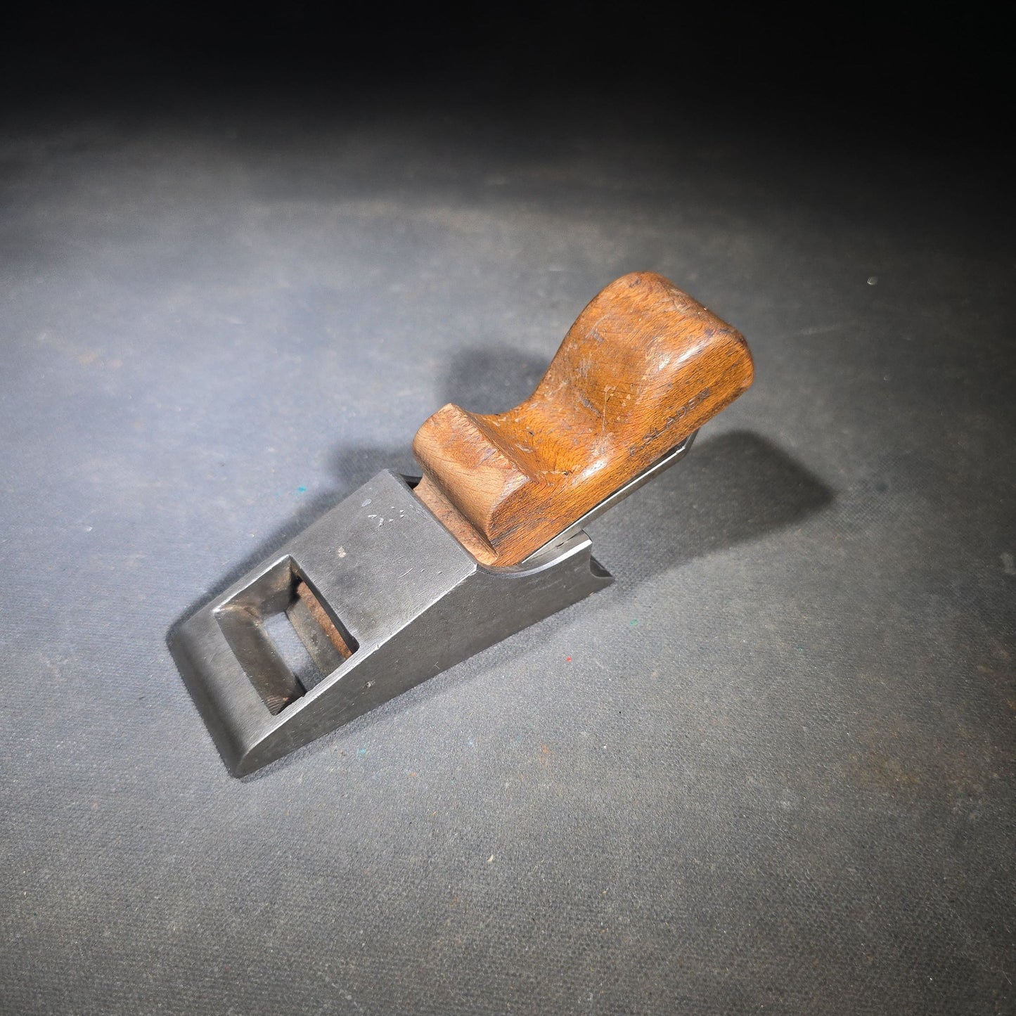 Pair of Antique Hand Planes including a Wooden Smoothing Plane with Charles Buck Cast Steel Blade and a Cast Iron Block Plane with Wooden Knob