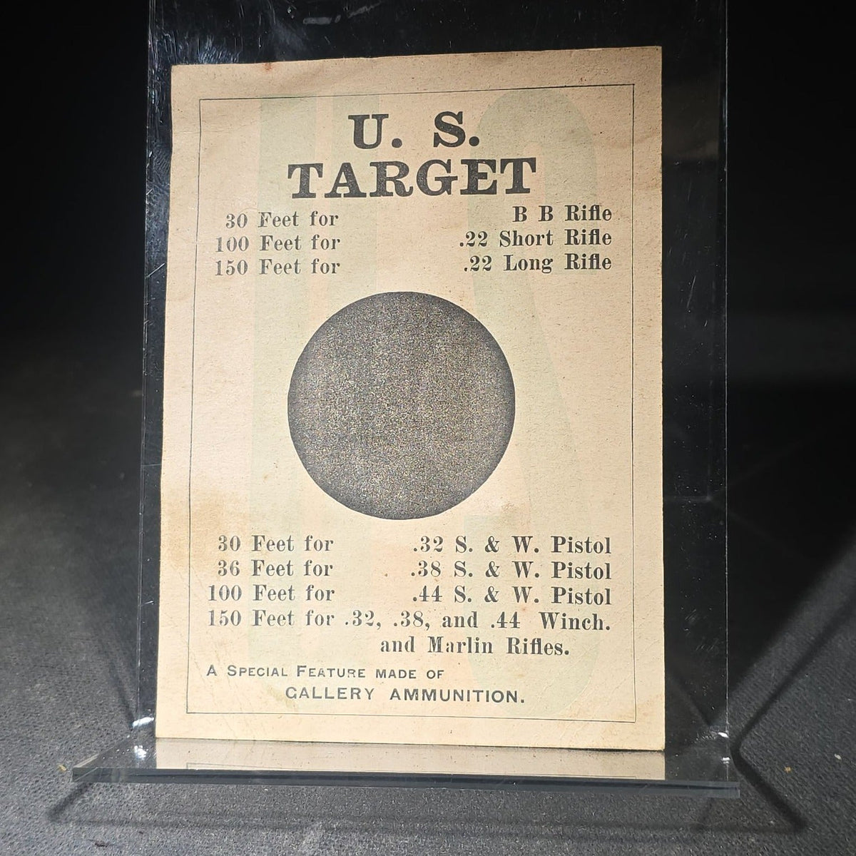 Trio of Antique Firearms and Ammunition Advertising Ephemera including John P. Lovell Arms Co. Paper Bag, U.S. Cartridge Co. Target Card, and 1862 Tatham Brothers "To Sportsmen!" Circular