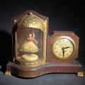 Lot 113 - Vintage United Clock Model No. 870 Animated Ballerina Mantel Clock with Light and Music Box, Manufactured by United Metal Goods Mfg. Co. Inc., Brooklyn, New York, 12-3/4" L x 10" H