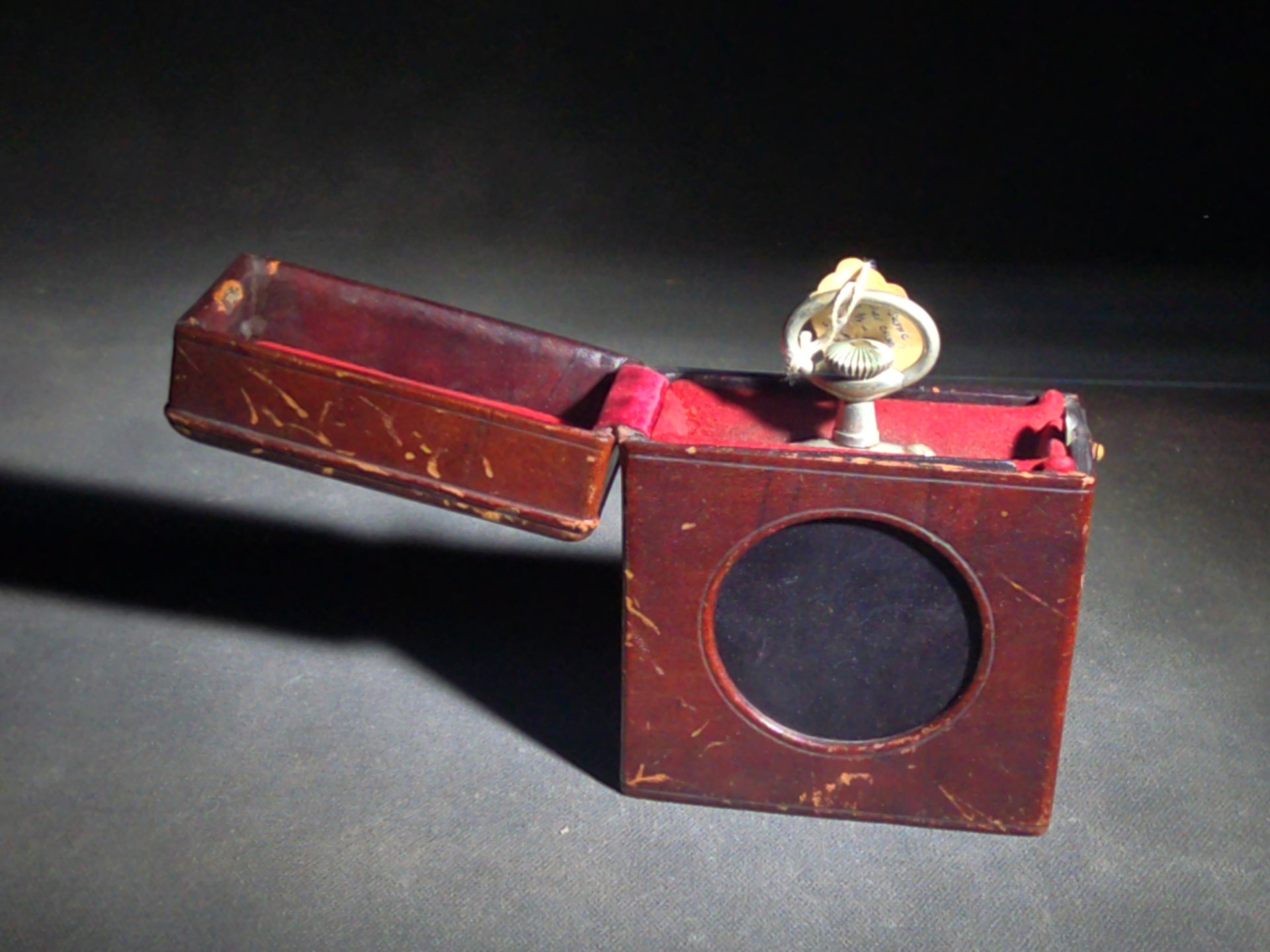 Antique Doxa "Majestic" Open-Face Pocket Watch in Argentan Case with Leather Travel Stand, Serial No. 257505