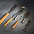Lot 147 - Grouping of Five Antique Chisels with Wood Handles Including Butcher Cast Steel