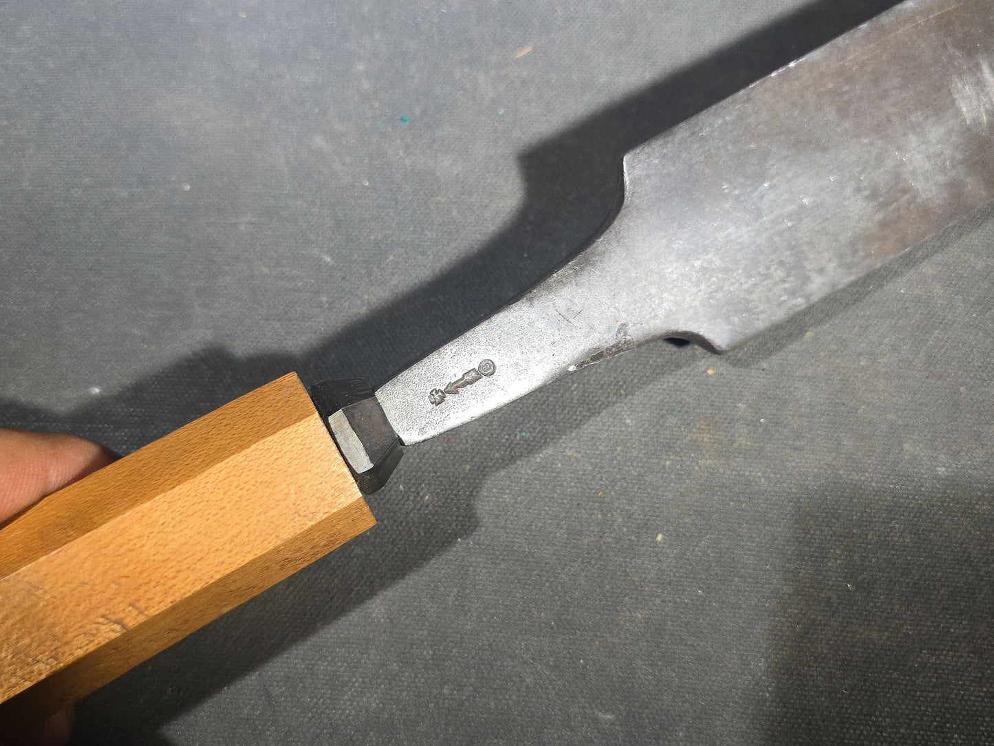 Grouping of Five Antique Chisels with Wood Handles including Butcher Cast Steel