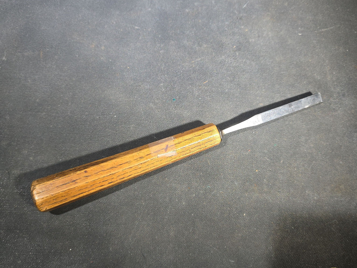 Grouping of Five Antique Chisels with Wood Handles including Butcher Cast Steel