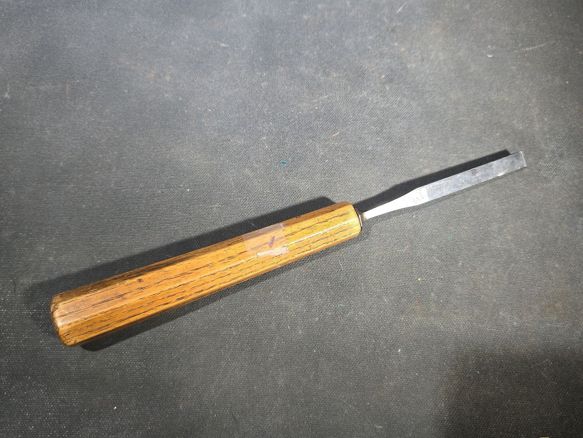 Grouping of Five Antique Chisels with Wood Handles including Butcher Cast Steel