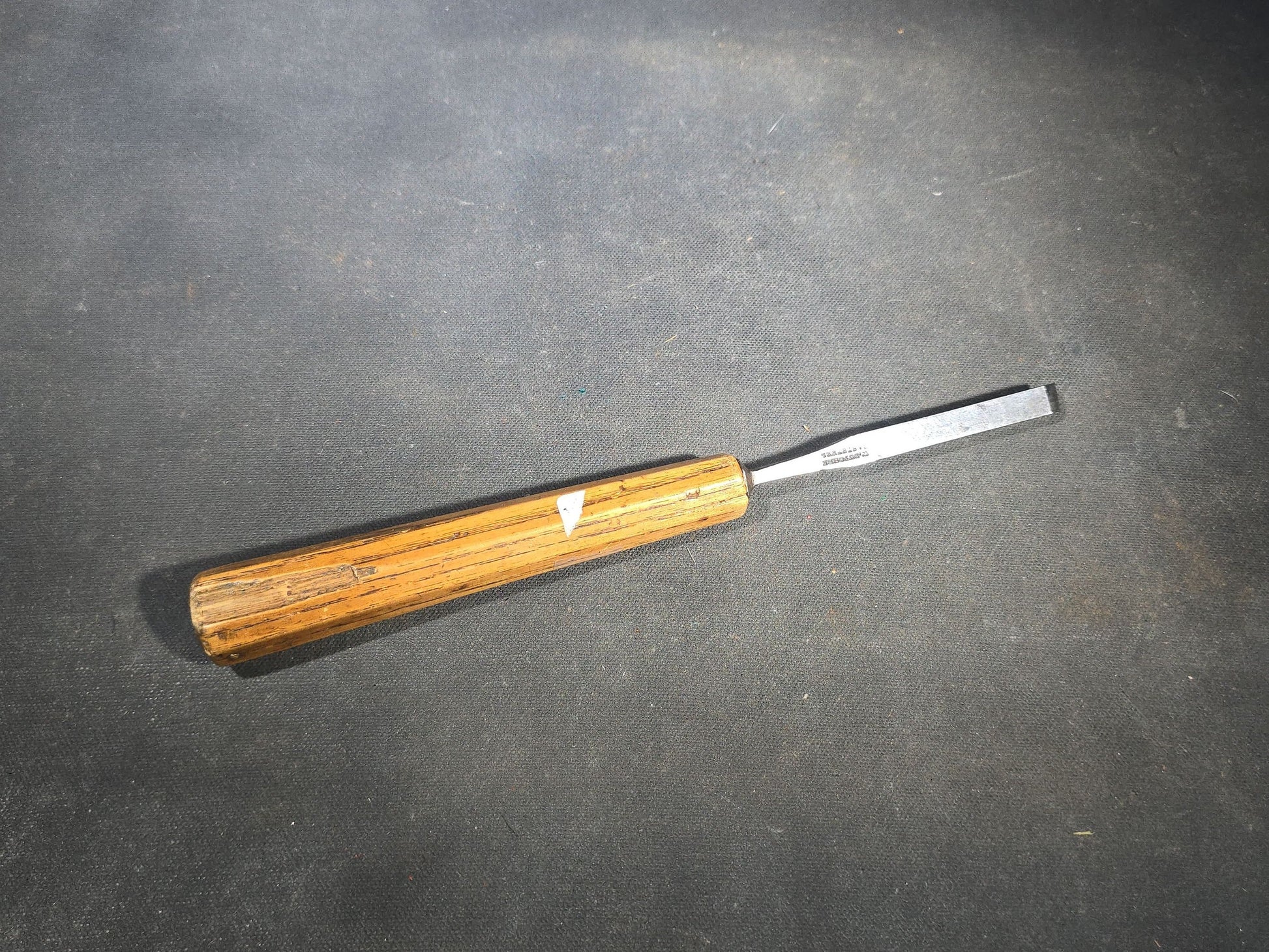 Grouping of Five Antique Chisels with Wood Handles including Butcher Cast Steel