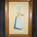 Lot 119 - Vintage Framed Watercolor Painting on Paper, "LA Belle Chocolatiere" Chocolate Maid After Jean-Etienne Liotard, Advertising Walter Baker & Co., 14" W x 20-1/2" H
