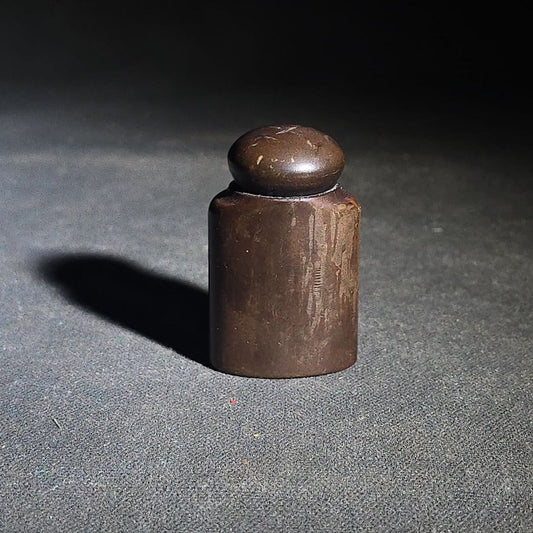 Antique 19th Century Gutta Percha Inkwell with Screw-On Cap