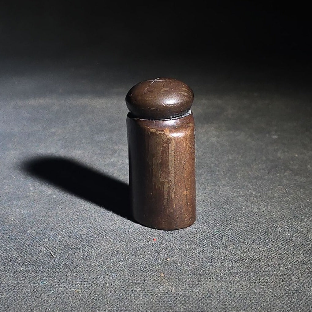 Antique 19th Century Gutta Percha Inkwell with Screw-On Cap