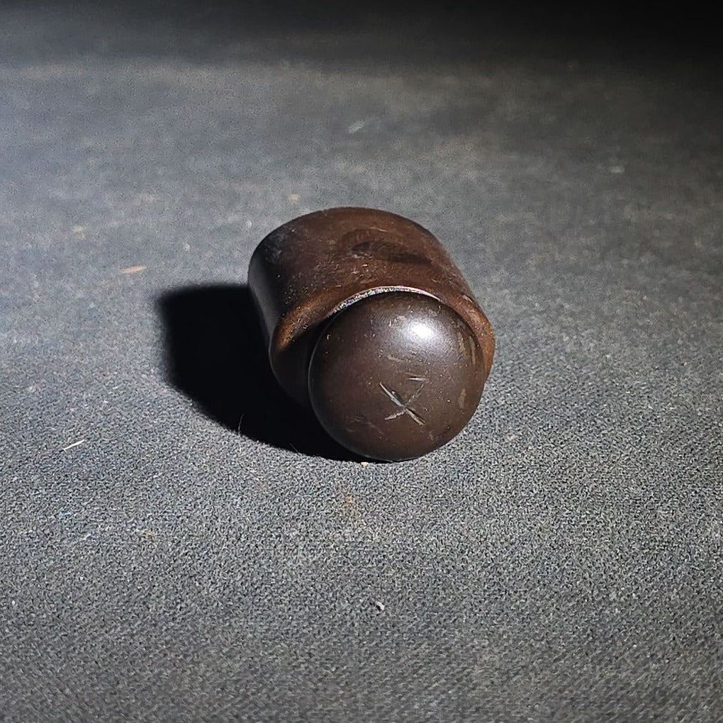 Antique 19th Century Gutta Percha Inkwell with Screw-On Cap
