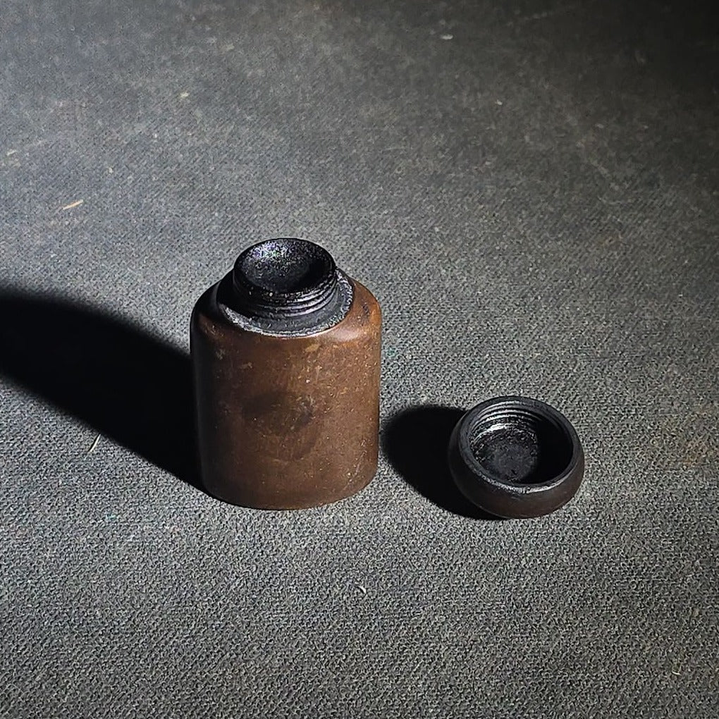 Antique 19th Century Gutta Percha Inkwell with Screw-On Cap