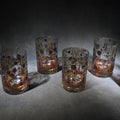 Lot 142 - Grouping of Six Vintage Hand-Painted Glass Tumblers with Equestrian and Floral Forest Scenes, Designed by Kurt Hammer, Unsigned