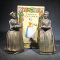 Lot 120 - Pair of Antique Cast Iron Advertising Bookends and "Choice Recipes" Booklet, Walter Baker & Co. Ltd., Dorchester, Massachusetts, "LA Belle Chocolatiere" Chocolate Maid Figure, 6" H each