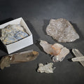 Lot 143 - Grouping of Five Mineral Specimens Including Four Quartz Crystal Points and Blue Kyanite in Matrix