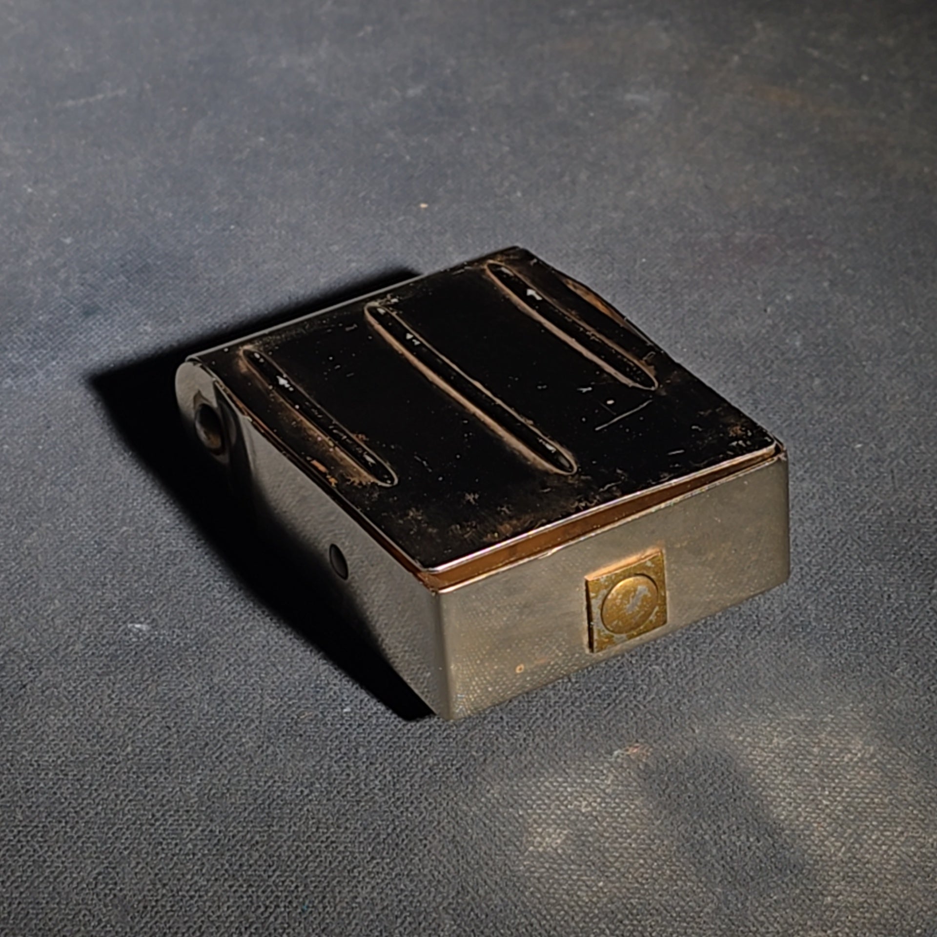 Vintage LeCoultre Eight-Day Folding Travel Alarm Clock with Luminous Hands and Dial Markers, Swiss Made