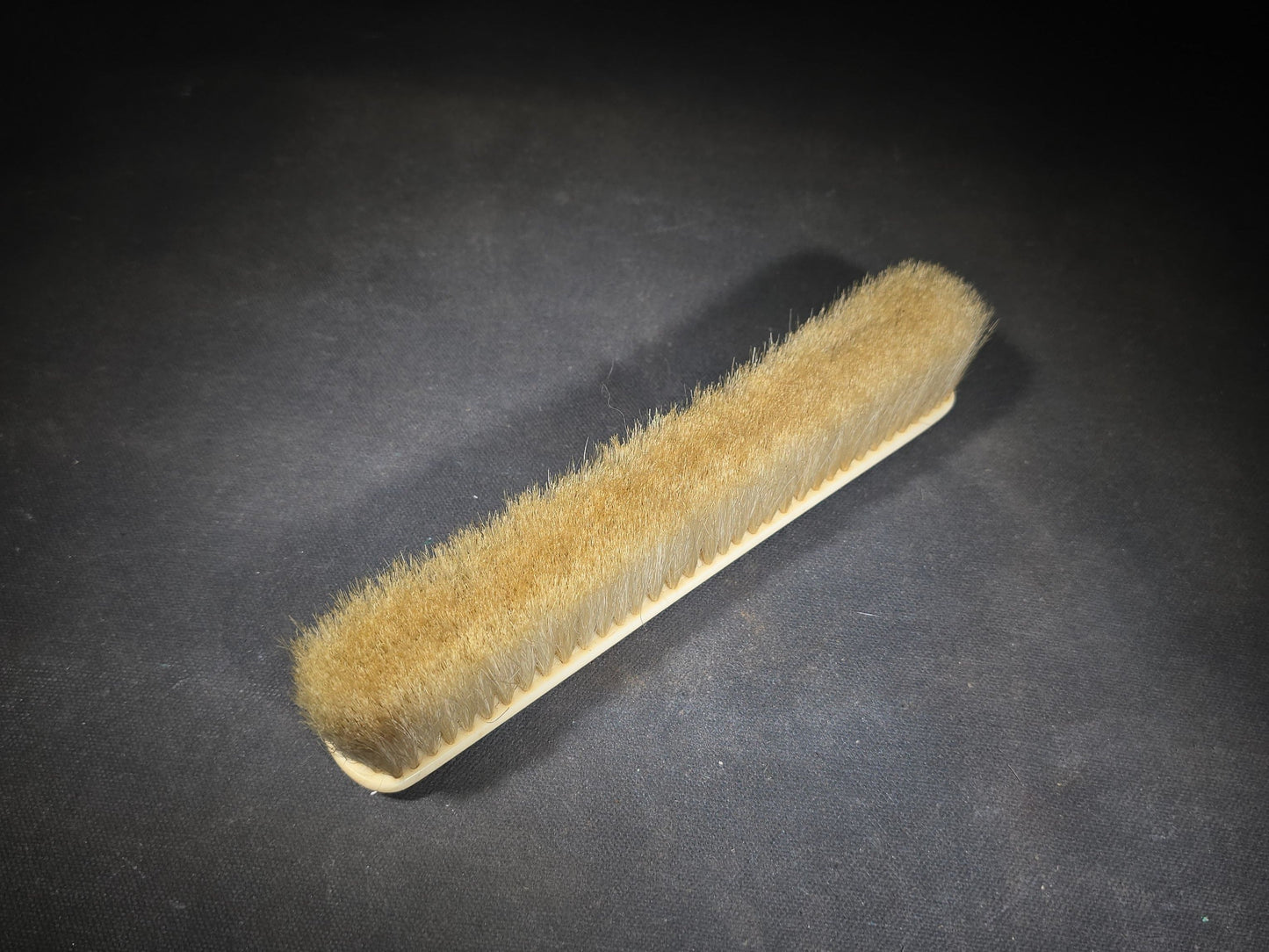 Pair of Antique Bone-Handled Dresser Brushes including a Hair Brush and a Clothes Brush with Engraved Monogram