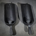 Lot 146 - Pair of Vintage Black Painted Cast Aluminum Wall Sconces with Fluted Detail, Manufactured by Robert Emig, No. 1299, Mid-Century Kitsch Decor, 11-1/2" L each