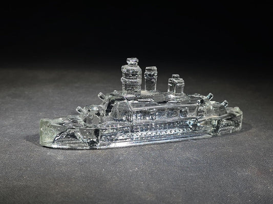 Antique Pressed Glass Battleship Candy Container
