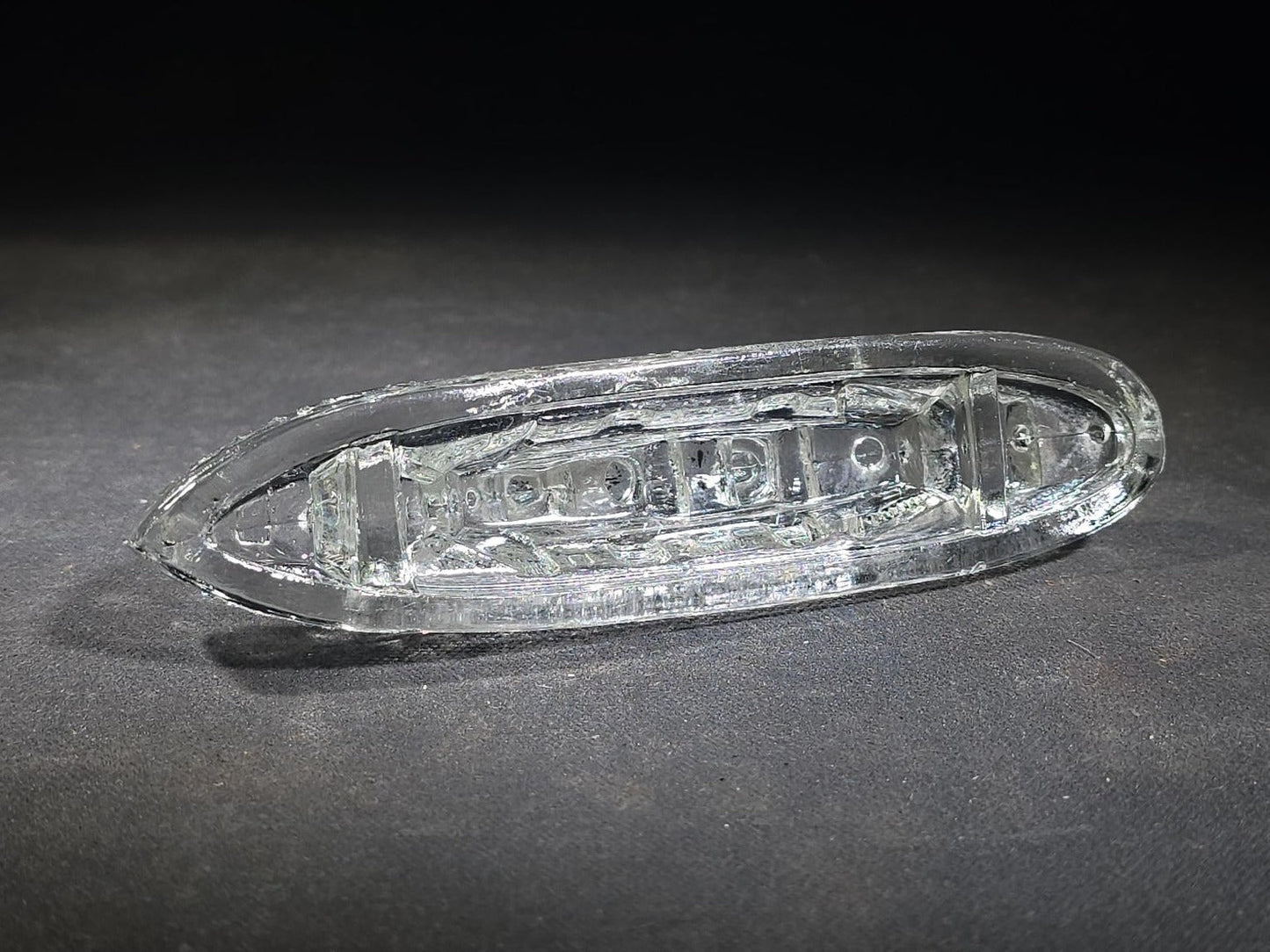Antique Pressed Glass Battleship Candy Container