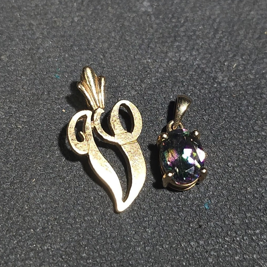 Grouping of Vintage and Modern Jewelry Pieces Including Two 14k Gold Pieces at 2.29 Grams Total Weight, One 10k Gold Piece at 0.99 Grams Total Weight, Sterling Silver Ring, Gold-Filled, and Costume Pieces