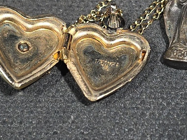Grouping of Vintage and Modern Jewelry Pieces Including Two 14k Gold Pieces at 2.29 Grams Total Weight, One 10k Gold Piece at 0.99 Grams Total Weight, Sterling Silver Ring, Gold-Filled, and Costume Pieces